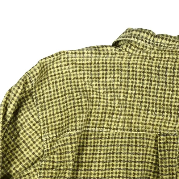 Vintage County Seat Rugged Wear Flannel Yellow Plaid Corduroy 90's Shacket Large - Picture 11 of 11